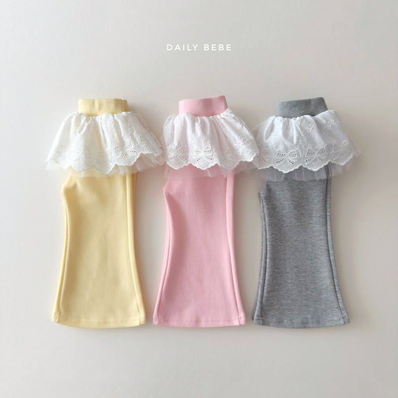 Daily Bebe - Korean Children Fashion - #littlefashionista - Lace Bootcut Pants