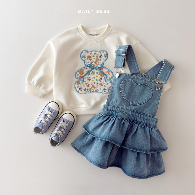 Daily Bebe - Korean Children Fashion - #littlefashionista - Heart Suspender Skirt - 9