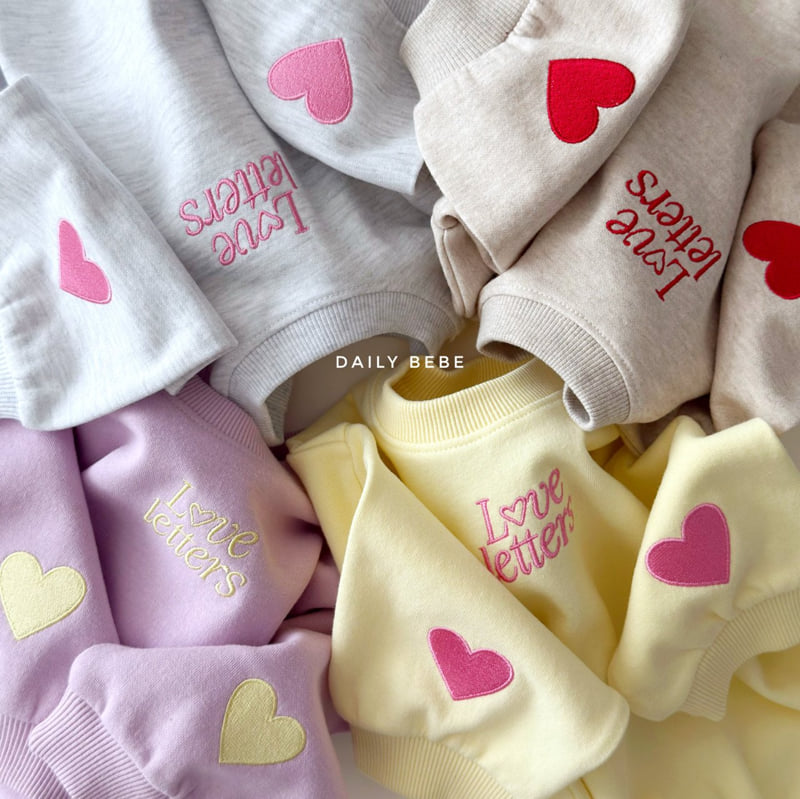Daily Bebe - Korean Children Fashion - #littlefashionista - Love Letter Top Bottom Set - 3