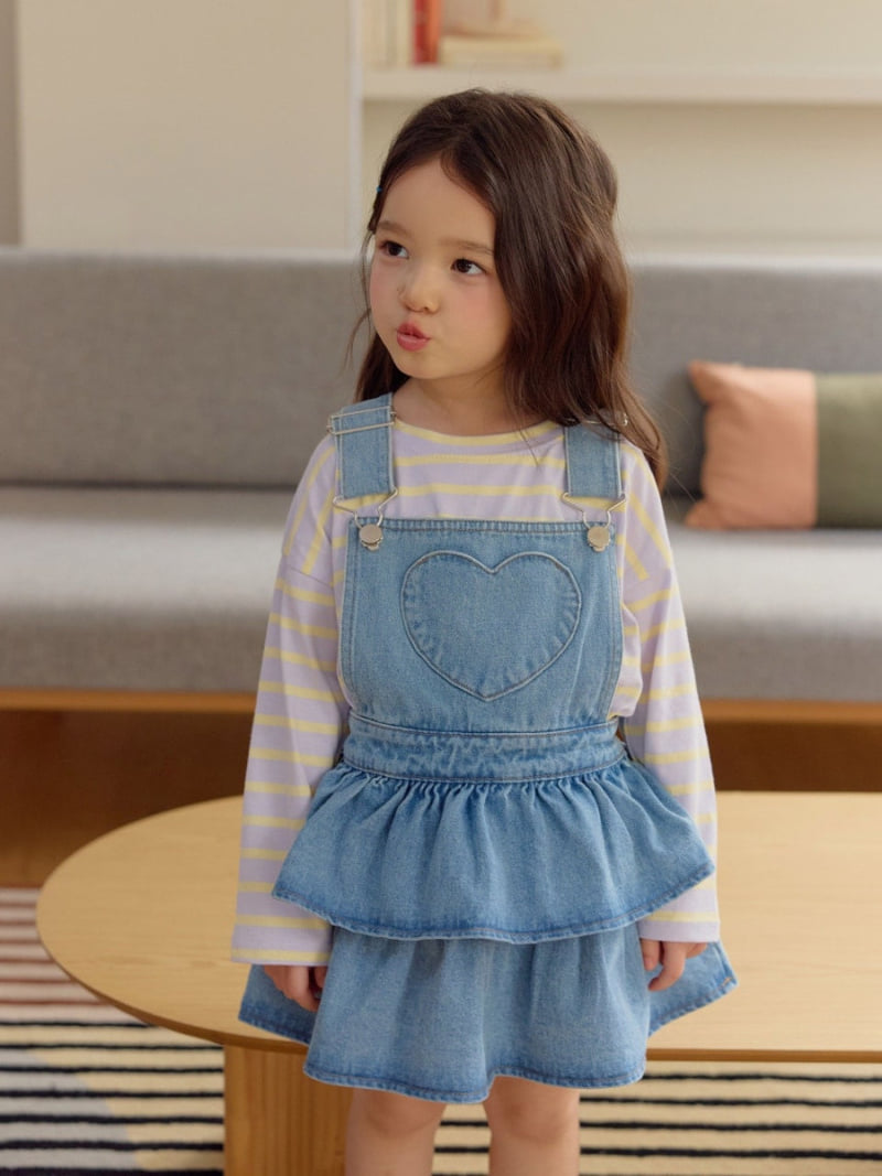 Daily Bebe - Korean Children Fashion - #magicofchildhood - Heart Suspender Skirt - 10