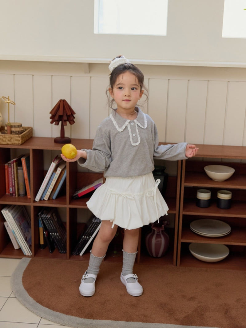 Daily Bebe - Korean Children Fashion - #minifashionista - Lace PK Tee - 10