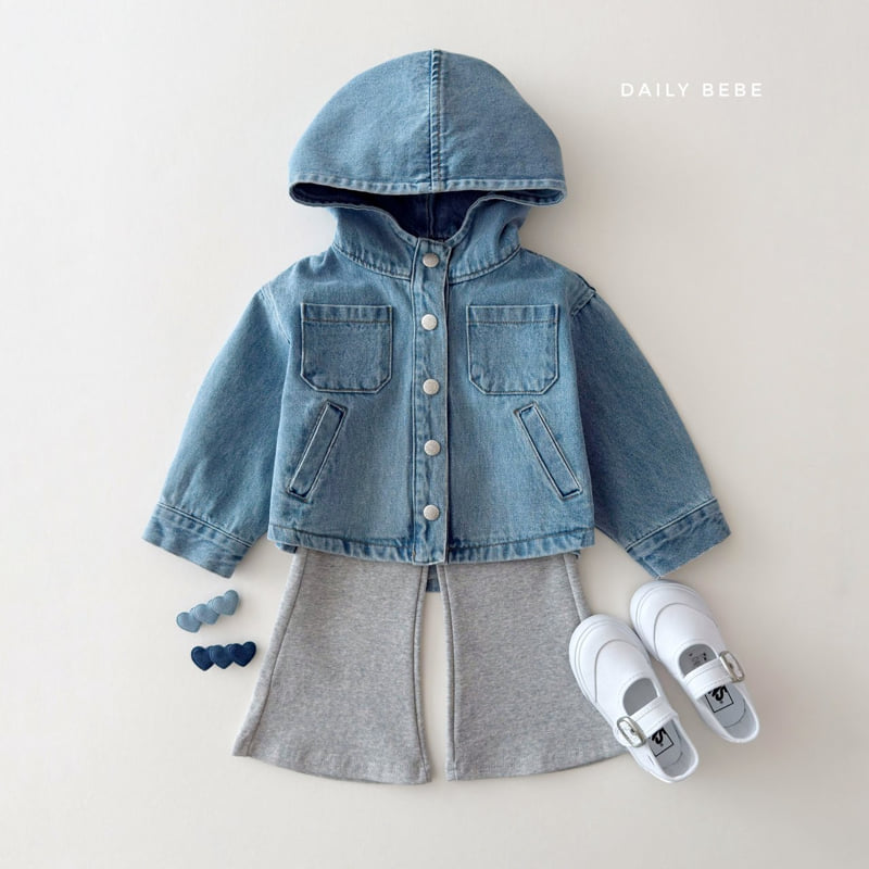 Daily Bebe - Korean Children Fashion - #minifashionista - Hooded Denim Jacket - 7