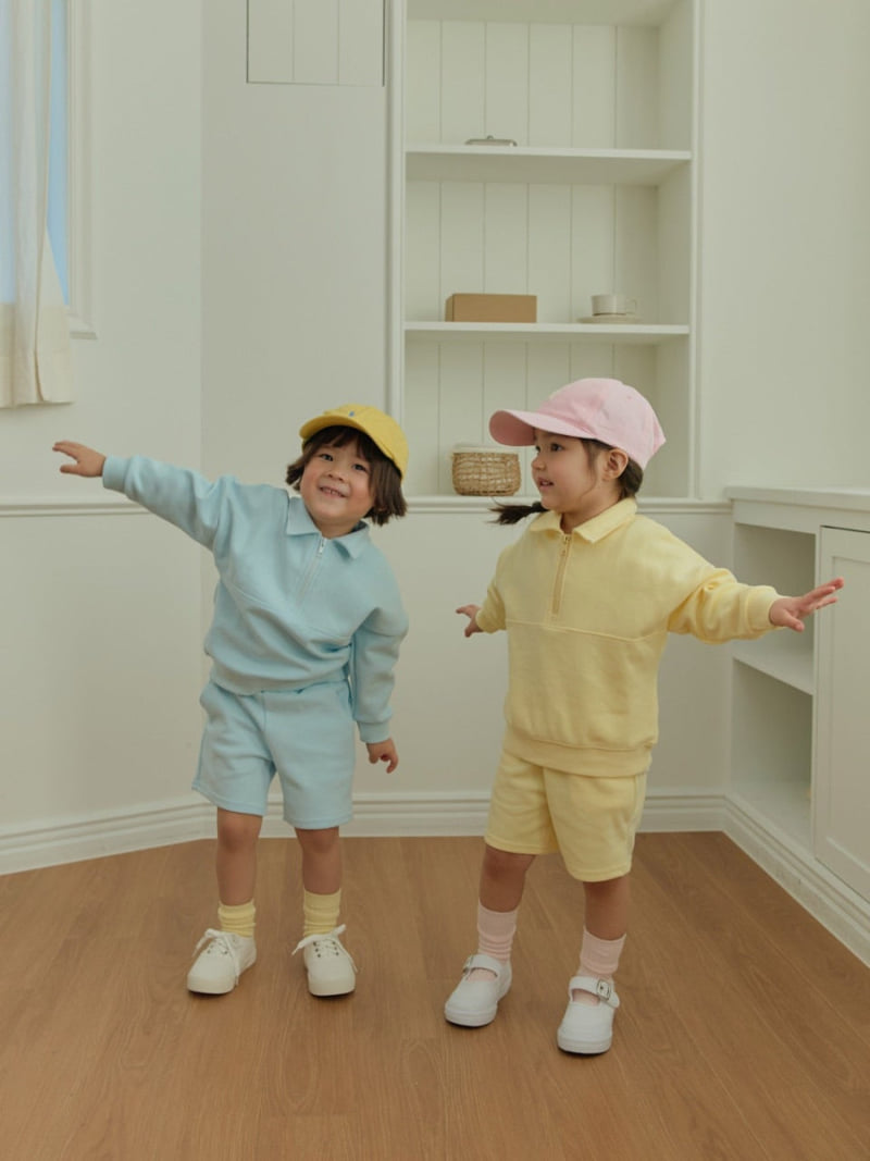 Daily Bebe - Korean Children Fashion - #minifashionista - Half Zip Set - 10