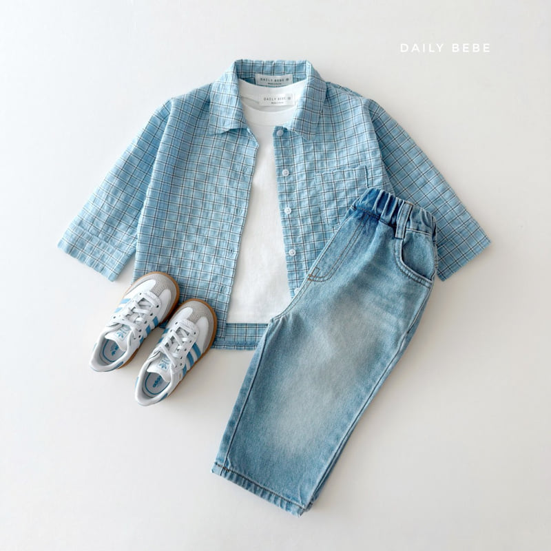 Daily Bebe - Korean Children Fashion - #minifashionista - Washed Denim Pants - 7