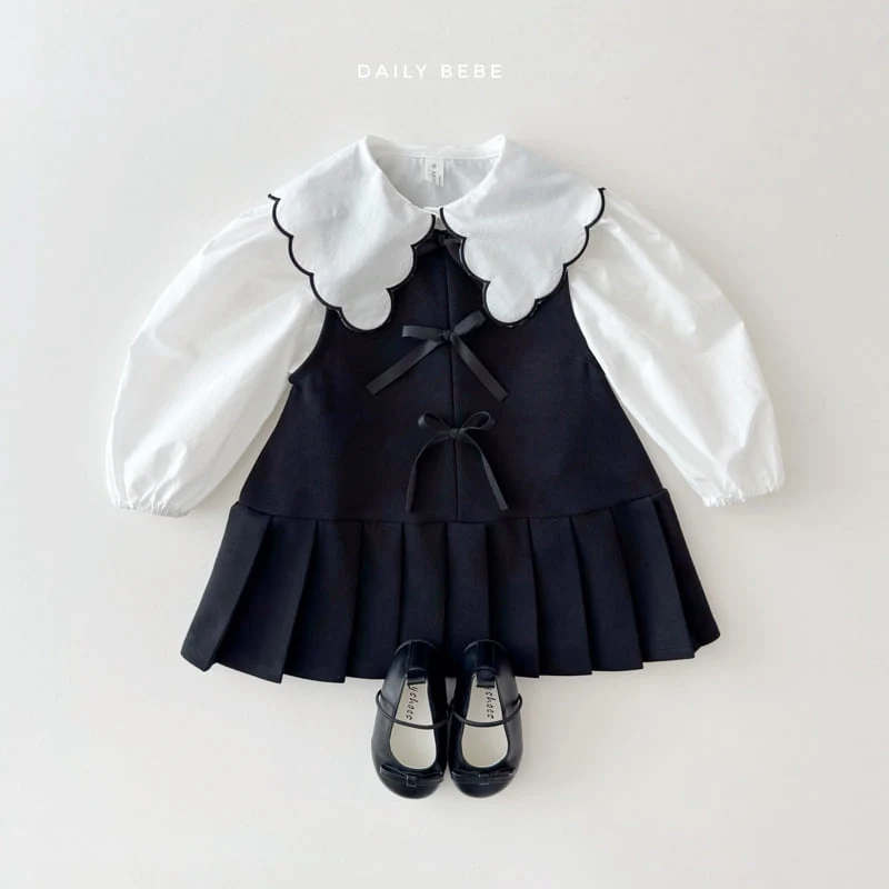 Daily Bebe - Korean Children Fashion - #minifashionista - Ribbon Ribbon One-piece - 6