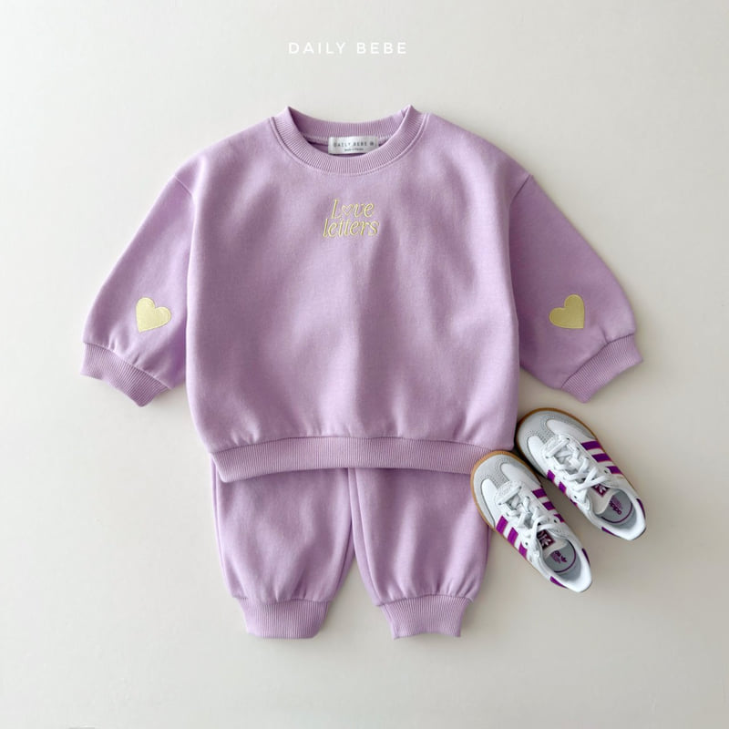 Daily Bebe - Korean Children Fashion - #minifashionista - Love Letter Top Bottom Set - 5