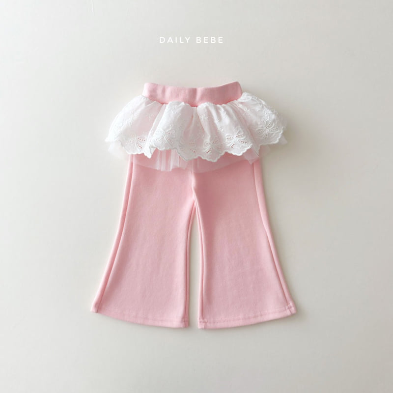 Daily Bebe - Korean Children Fashion - #minifashionista - Lace Bootcut Pants - 4