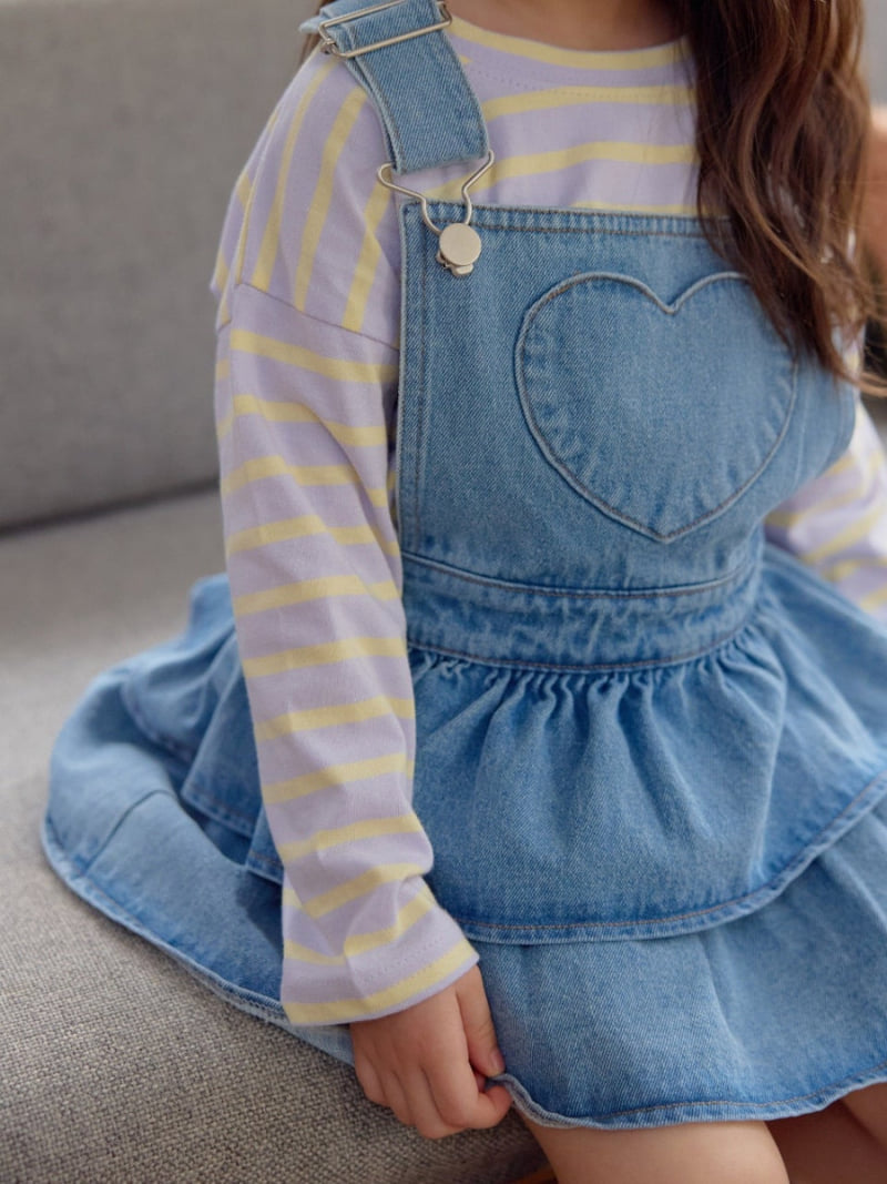 Daily Bebe - Korean Children Fashion - #prettylittlegirls - Heart Suspender Skirt - 12