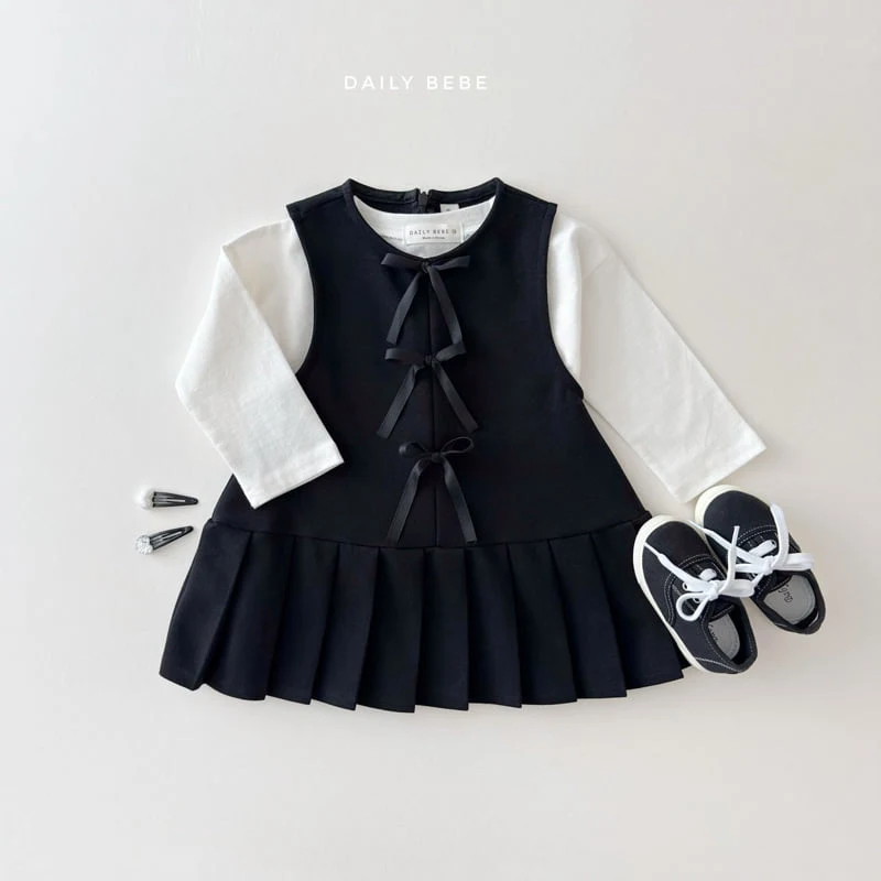 Daily Bebe - Korean Children Fashion - #prettylittlegirls - Ribbon Ribbon One-piece - 7