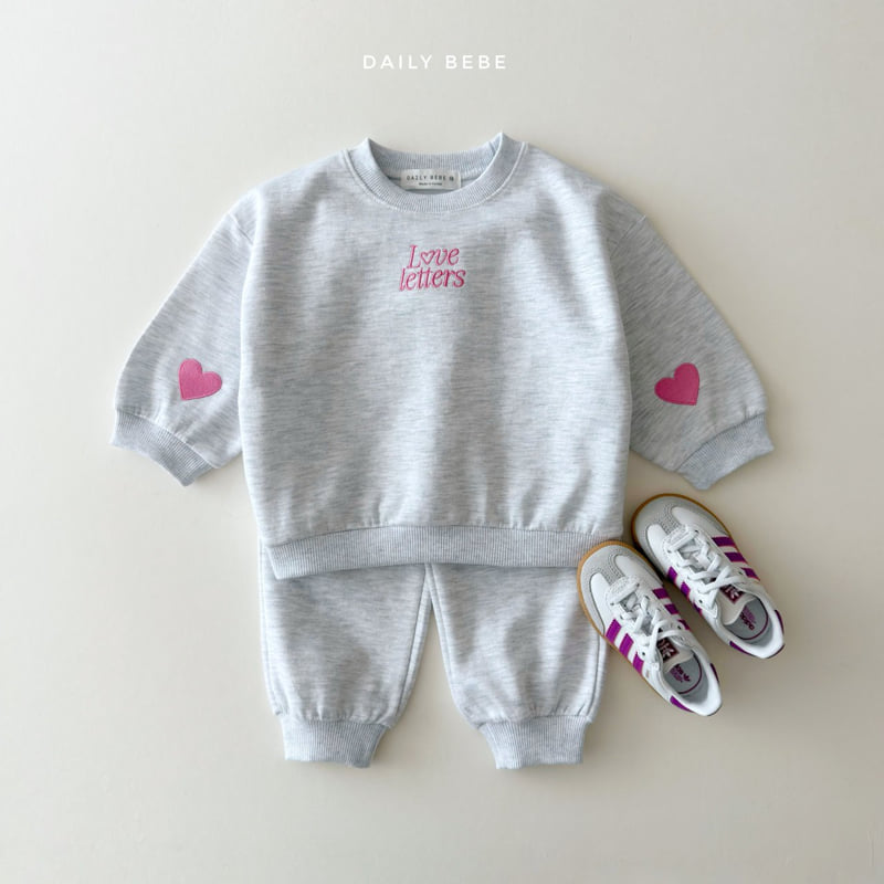 Daily Bebe - Korean Children Fashion - #prettylittlegirls - Love Letter Top Bottom Set - 6