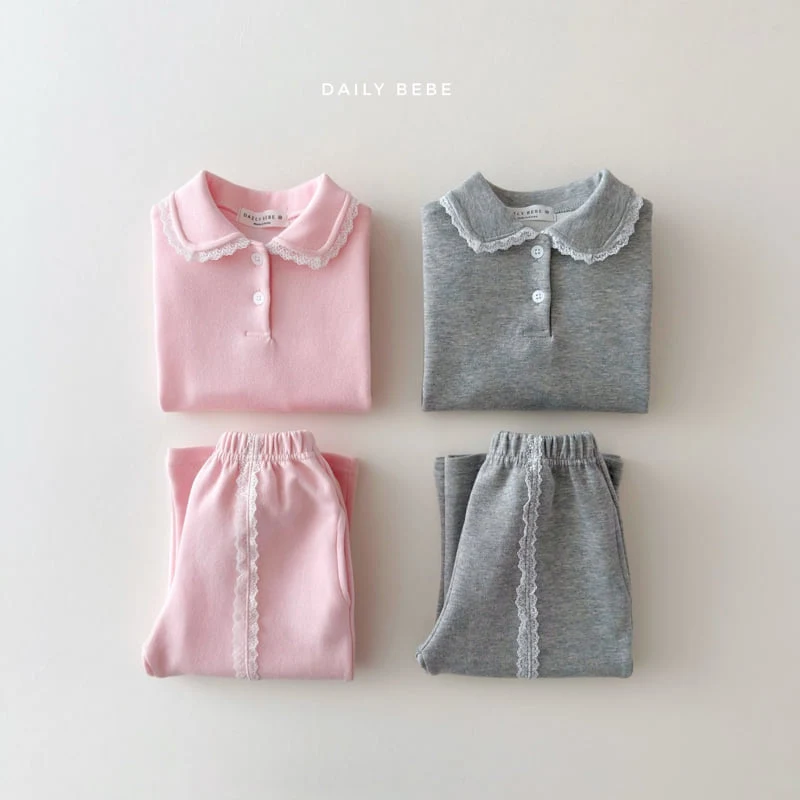 Daily Bebe - Korean Children Fashion - #toddlerclothing - Lace Point Setup