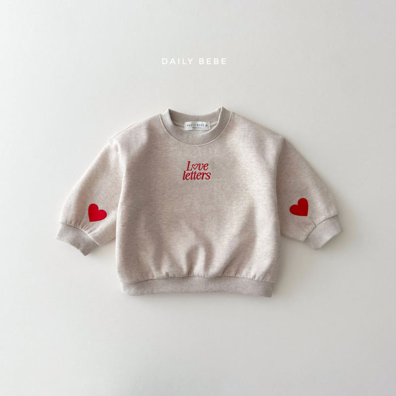 Daily Bebe - Korean Children Fashion - #toddlerclothing - Love Letter Top Bottom Set - 8