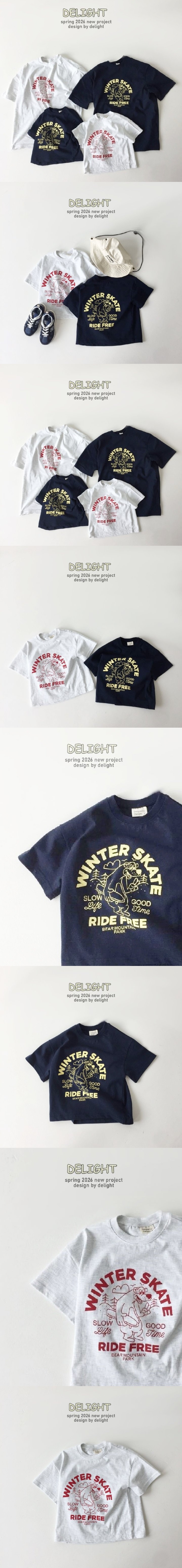 Delight - Korean Children Fashion - #kidsshorts - Skate Bear Tee