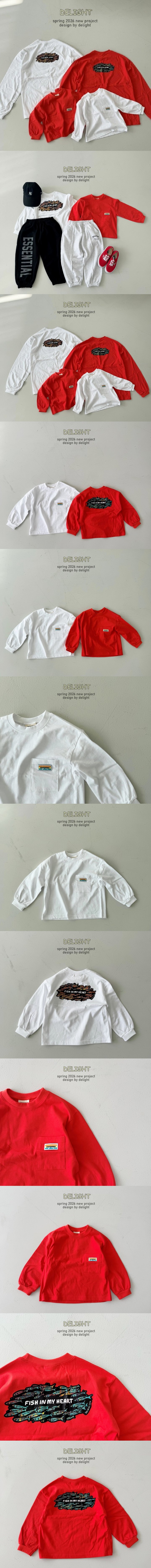 Delight - Korean Women Fashion - #momslook - Pocket Fish Tee (Adult)