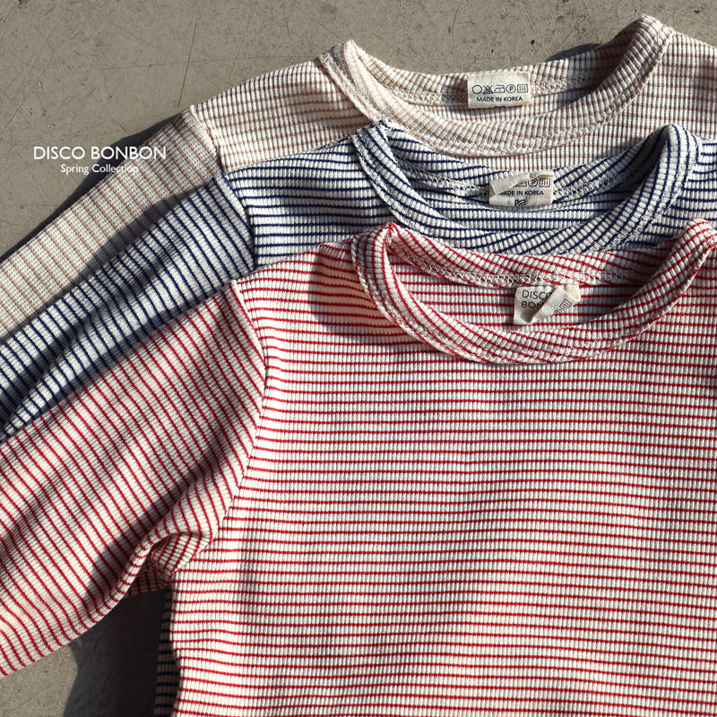 Disco Bonbon - Korean Baby Fashion - #babyfever - Crayon Spandex Stripe Tee - 2