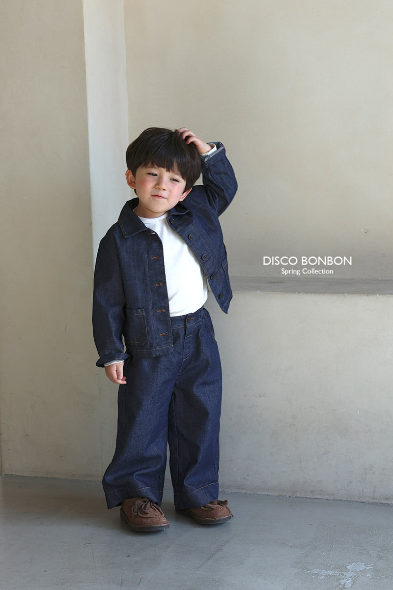 Disco Bonbon - Korean Baby Fashion - #babylifestyle - Indigo Work Jacket - 4