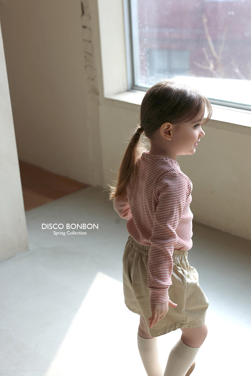 Disco Bonbon - Korean Baby Fashion - #babyootd - Crayon Spandex Stripe Tee - 6