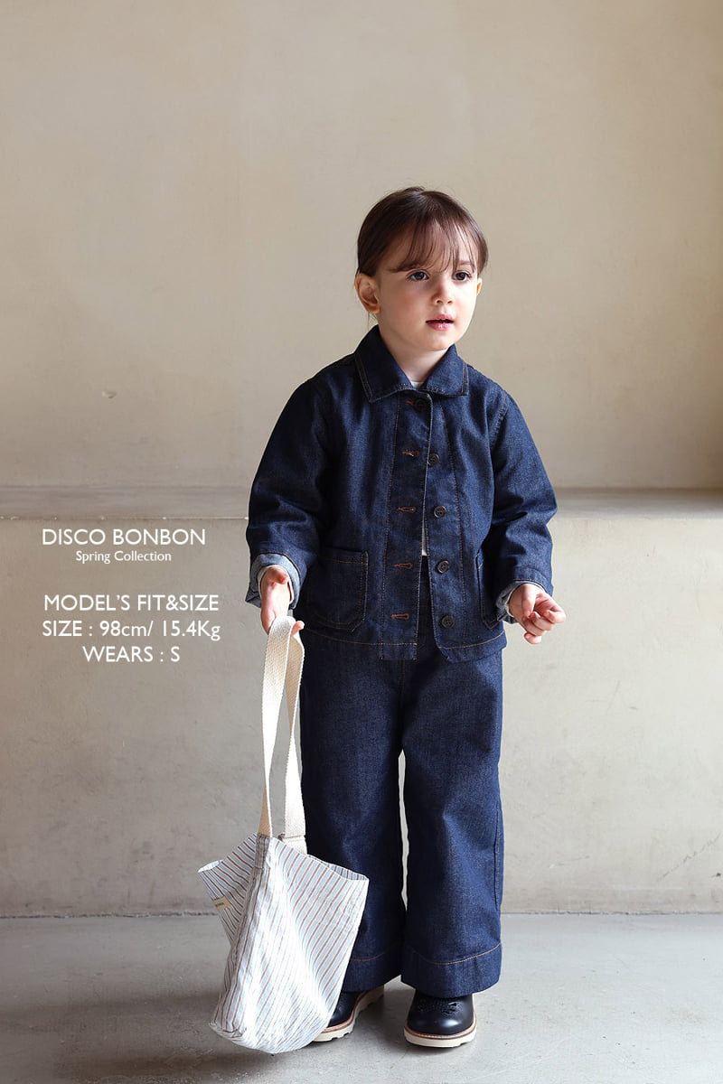 Disco Bonbon - Korean Baby Fashion - #babyoutfit - Denim-on-Denim Pants - 4