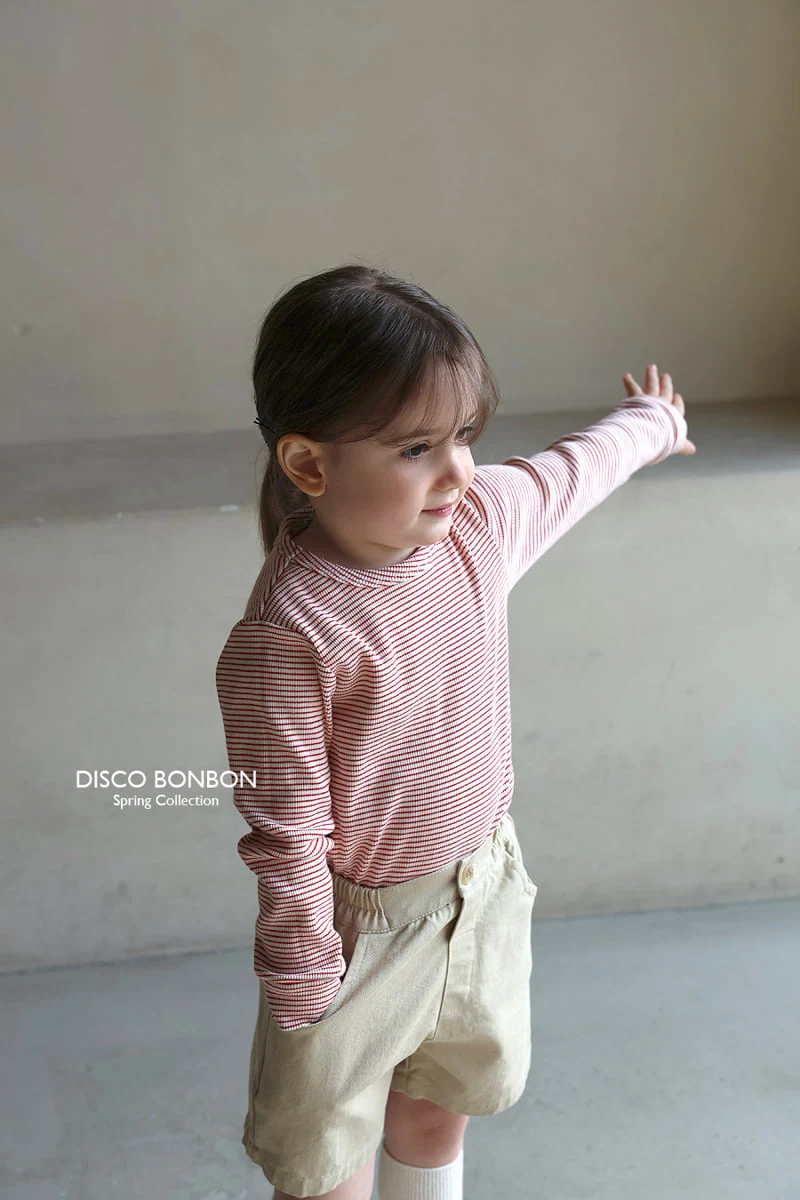 Disco Bonbon - Korean Baby Fashion - #babyoutfit - Crayon Spandex Stripe Tee - 7