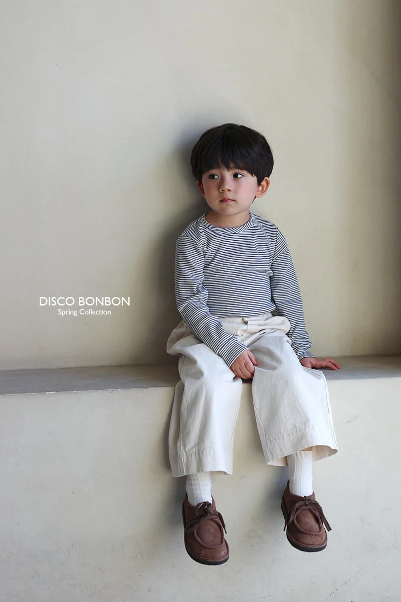 Disco Bonbon - Korean Baby Fashion - #onlinebabyboutique - Crayon Spandex Stripe Tee - 10