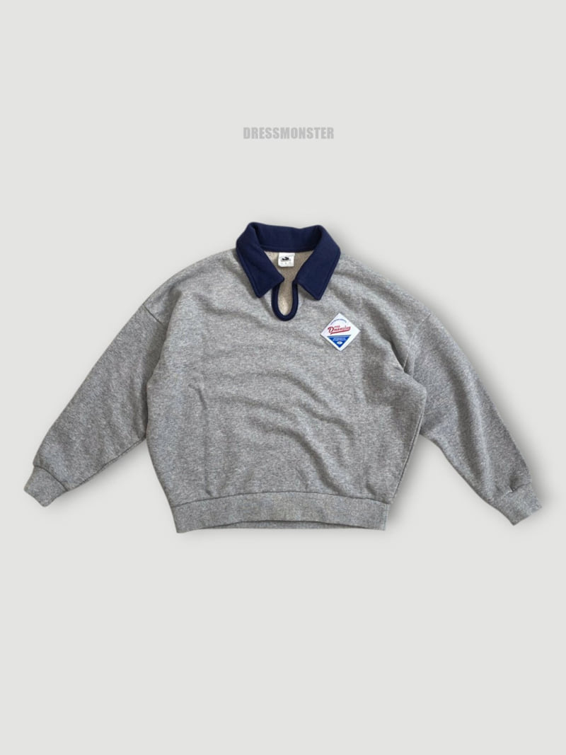 Dress Monster - Korean Children Fashion - #kidsshorts - Collar Sweatshirt