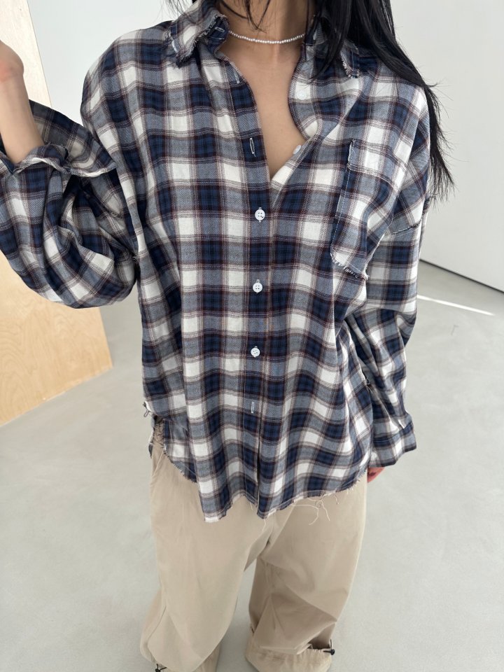 Dress U - Korean Women Fashion - #momslook - Checkered Deki Shirt - 11