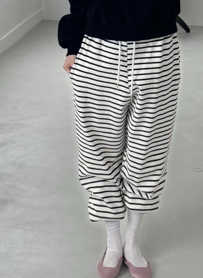 Dress U - Korean Women Fashion - #momslook - Striped Two-Way Pants - 10