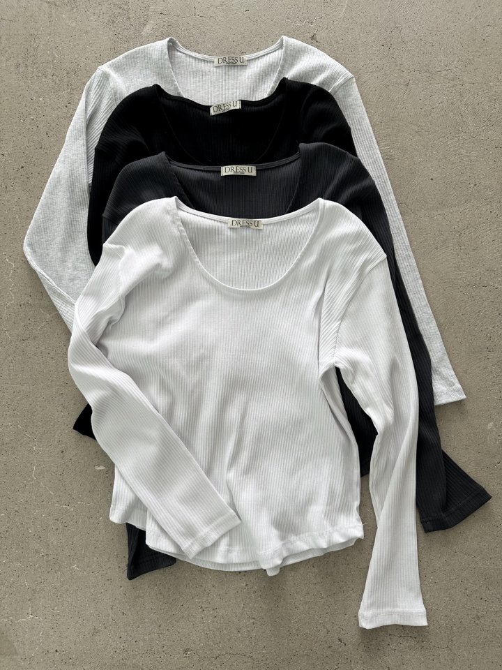 Dress U - Korean Women Fashion - #momslook - Soft Ribbed Tee - 11