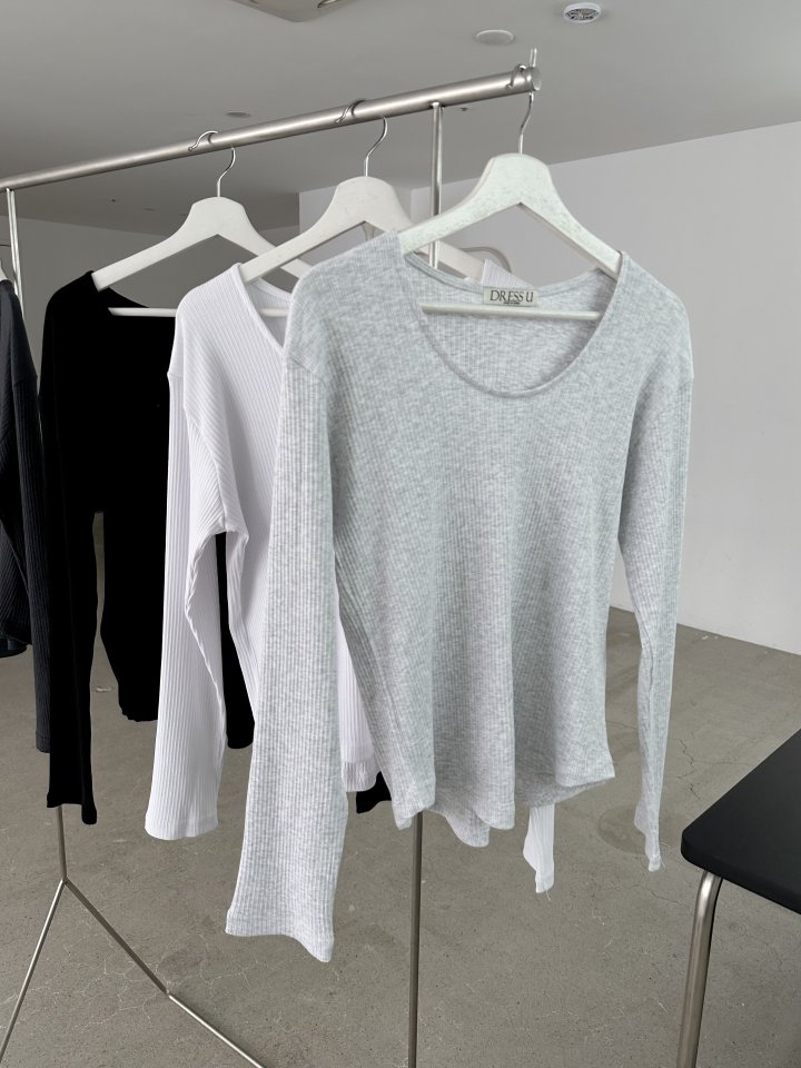 Dress U - Korean Women Fashion - #momslook - Soft Ribbed Tee - 9