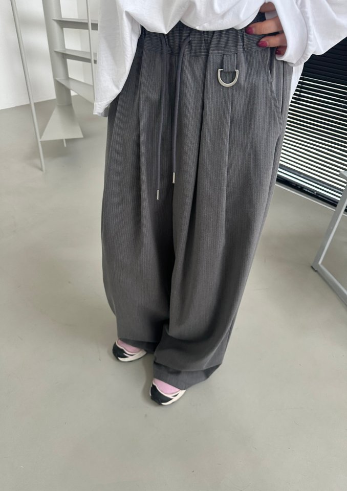 Dress U - Korean Women Fashion - #momslook - Stripe Wide Pintuck Pants - 11