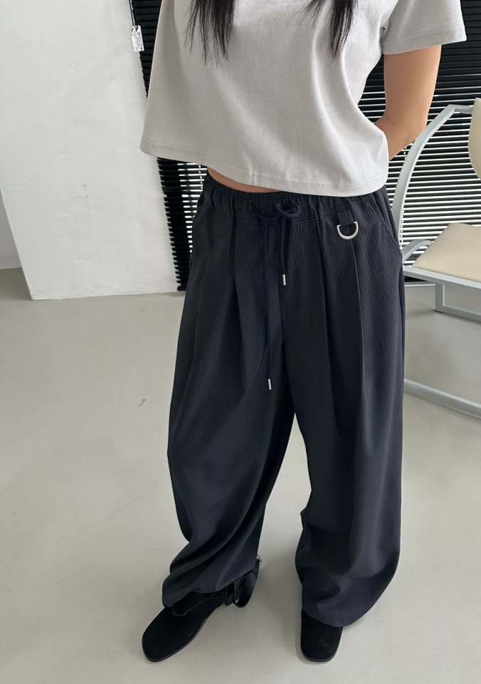Dress U - Korean Women Fashion - #momslook - Stripe Wide Pintuck Pants - 3