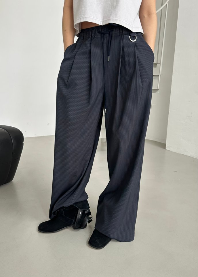 Dress U - Korean Women Fashion - #momslook - Stripe Wide Pintuck Pants - 5