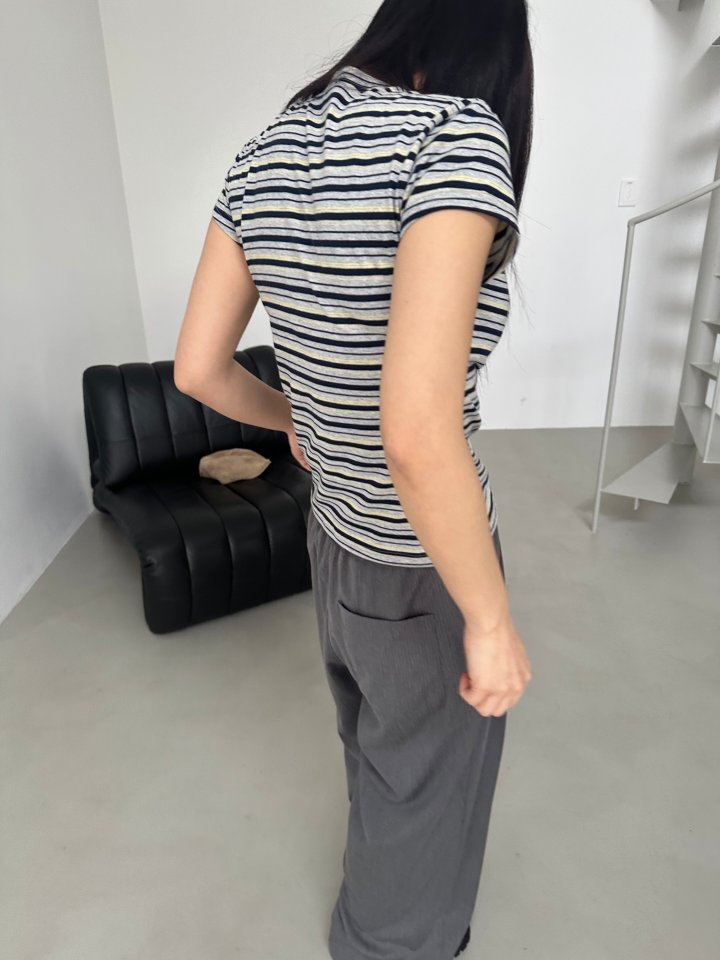 Dress U - Korean Women Fashion - #momslook - Line Stripe Tee - 9