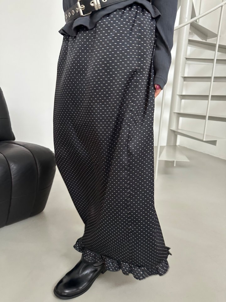 Dress U - Korean Women Fashion - #momslook - Dot Shirring Skirt - 8