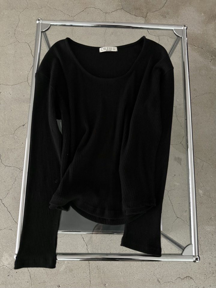 Dress U - Korean Women Fashion - #romanticstyle - Soft Ribbed Tee - 3