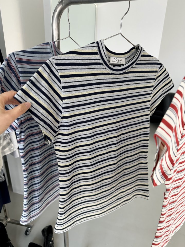 Dress U - Korean Women Fashion - #romanticstyle - Line Stripe Tee - 3