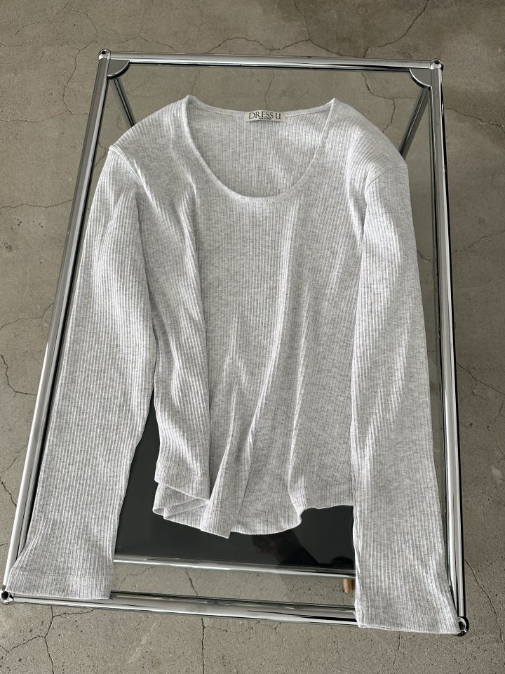 Dress U - Korean Women Fashion - #romanticstyle - Soft Ribbed Tee - 4