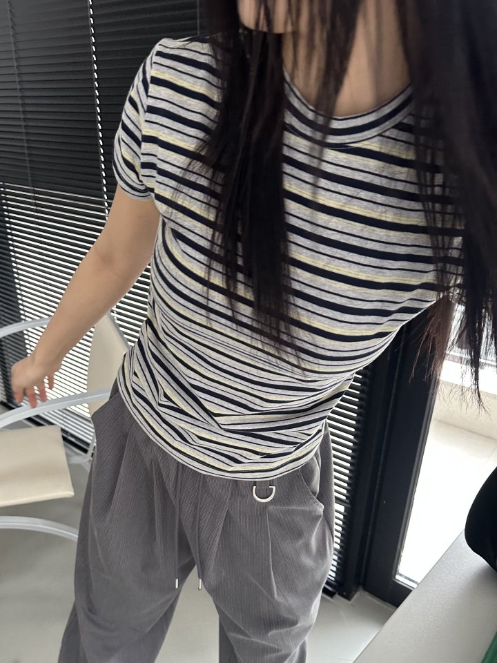 Dress U - Korean Women Fashion - #thatsdarling - Line Stripe Tee - 5