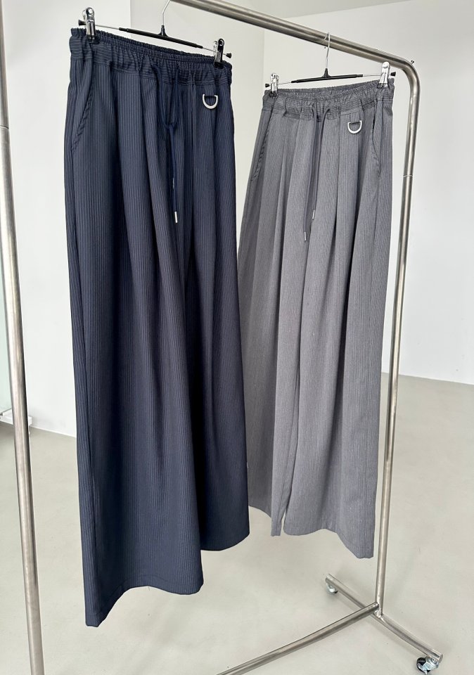 Dress U - Korean Women Fashion - #thelittlethings - Stripe Wide Pintuck Pants - 2