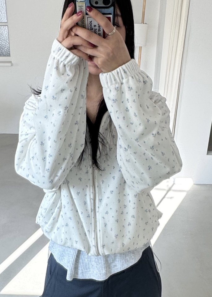 Dress U - Korean Women Fashion - #vintageinspired - Terry Flower Jacket