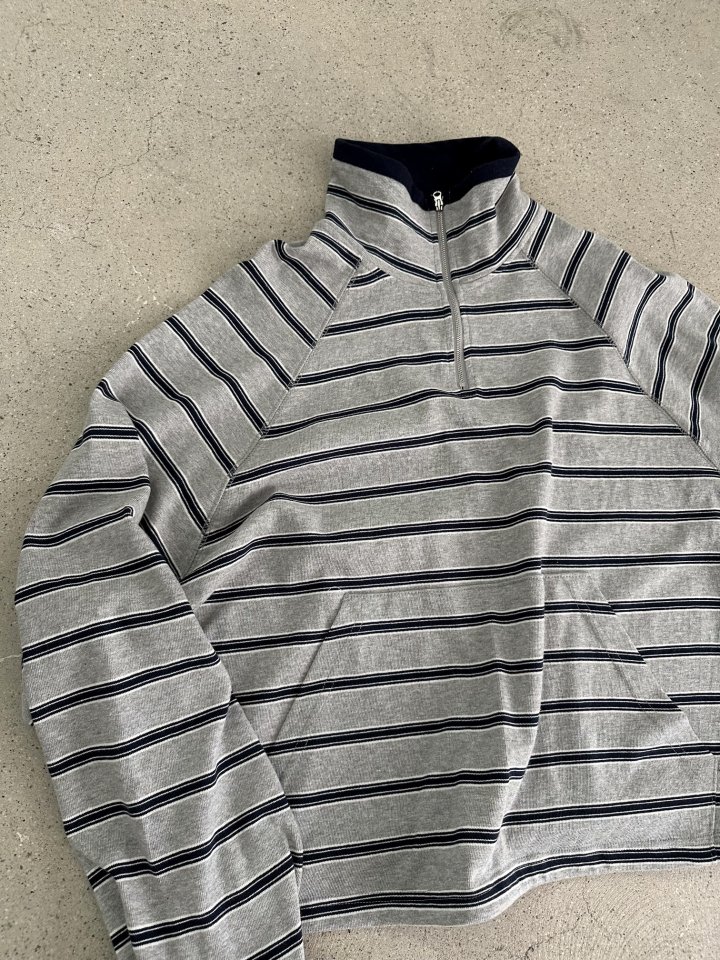 Dress U - Korean Women Fashion - #womensfashion - Striped Half-Zip Sweatshirt - 5