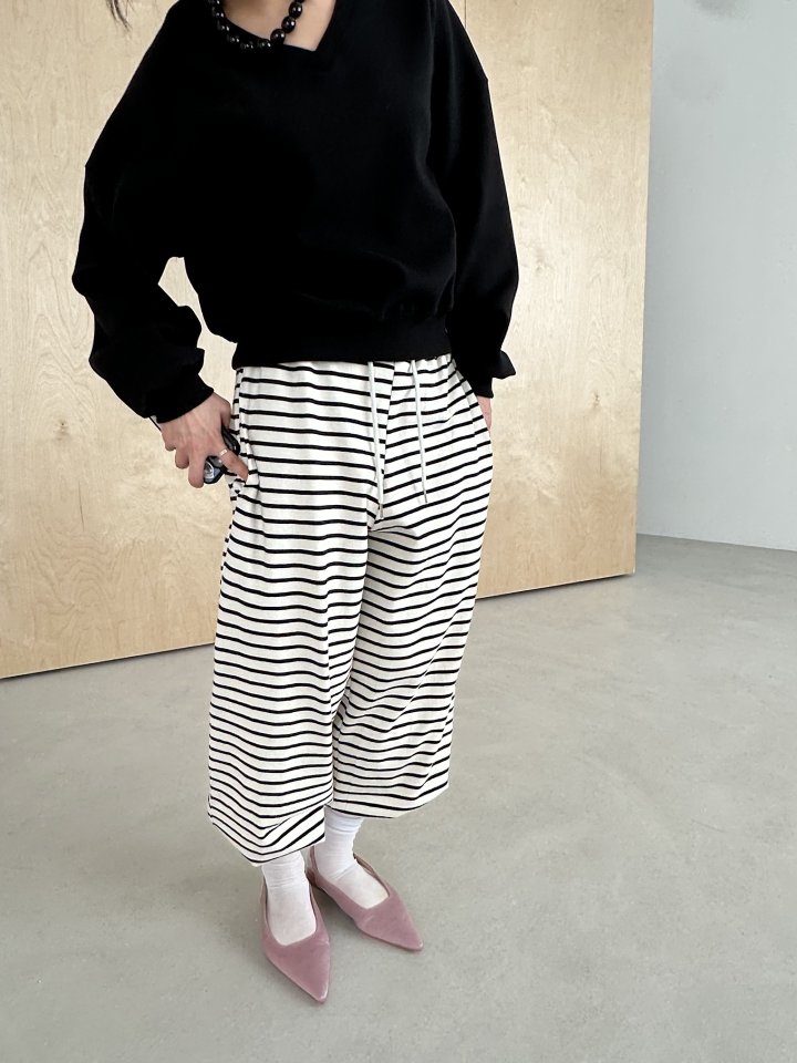Dress U - Korean Women Fashion - #womensfashion - Striped Two-Way Pants - 11