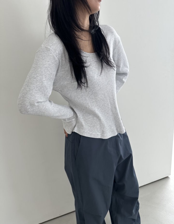 Dress U - Korean Women Fashion - #womensfashion - Soft Ribbed Tee - 12