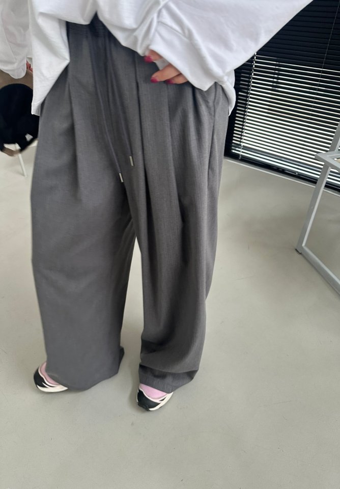 Dress U - Korean Women Fashion - #womensfashion - Stripe Wide Pintuck Pants - 10