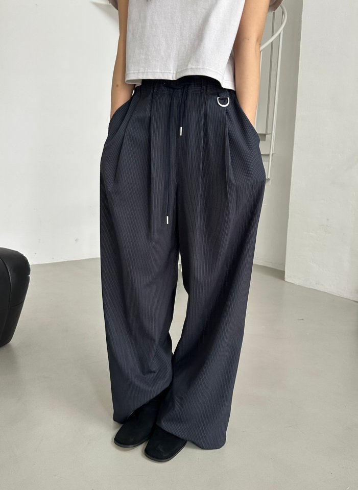 Dress U - Korean Women Fashion - #momslook - Stripe Wide Pintuck Pants - 4