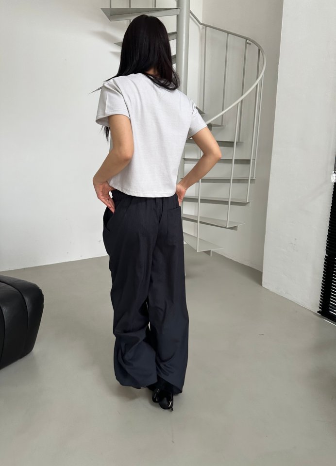 Dress U - Korean Women Fashion - #womensfashion - Stripe Wide Pintuck Pants - 6