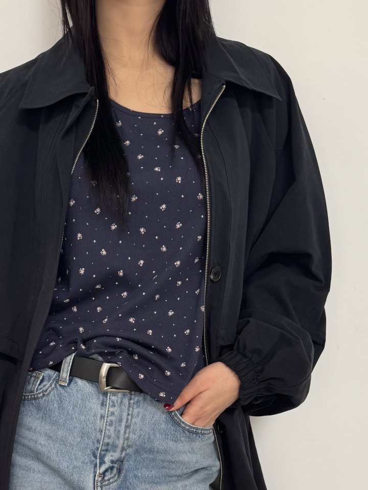Dress U - Korean Women Fashion - #womensfashion - Flower Ribbed Tee - 10
