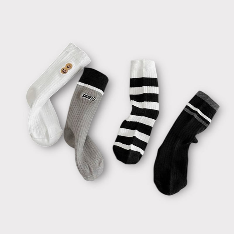 Dudie - Korean Children Fashion - #kidsstore - Smile Sports Set (set of 4) - 6