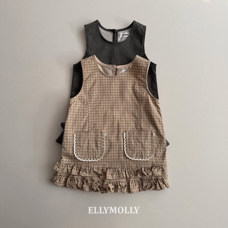 Ellymolly - Korean Children Fashion - #Kfashion4kids - Little Pocket Frill One-piece - 3