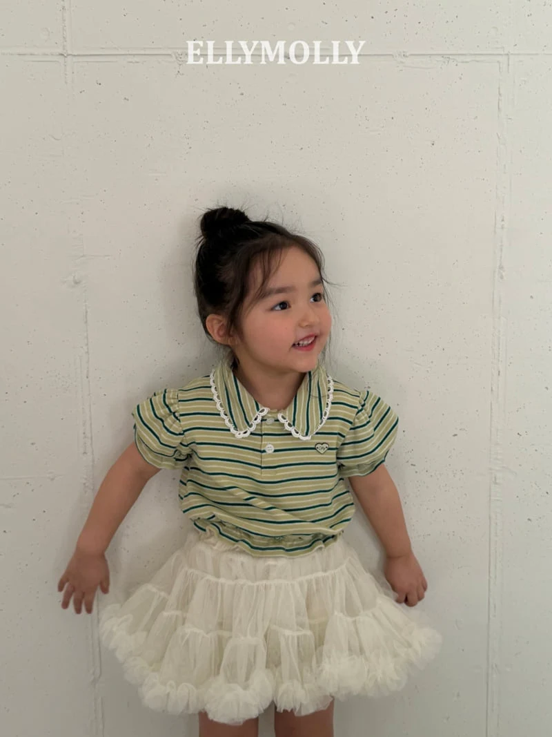 Ellymolly - Korean Children Fashion - #Kfashion4kids - Curling Collar Frill Tee - 7